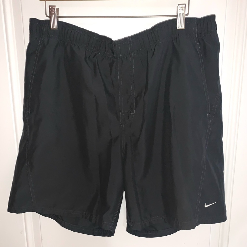 Nike men’s Vintage dark gray swim shorts swoosh Large